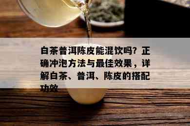 白茶普洱陈皮能混饮吗？正确冲泡方法与更佳效果，详解白茶、普洱、陈皮的搭配功效