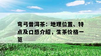 弯弓普洱茶：地理位置、特点及口感介绍，生茶价格一览