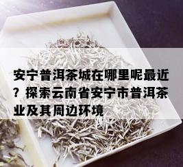 安宁普洱茶城在哪里呢最近？探索云南省安宁市普洱茶业及其周边环境