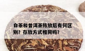 白茶和普洱茶陈放后有何区别？存放方式相同吗？