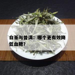 白茶与普洱：哪个更有效降低血糖？