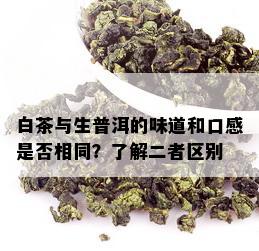 白茶与生普洱的味道和口感是否相同？了解二者区别