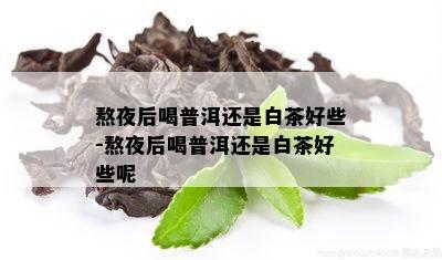 熬夜后喝普洱还是白茶好些-熬夜后喝普洱还是白茶好些呢