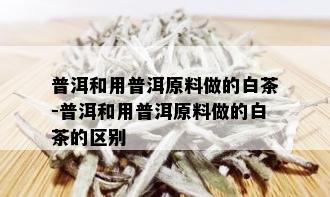 普洱和用普洱原料做的白茶-普洱和用普洱原料做的白茶的区别