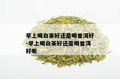 早上喝白茶好还是喝普洱好-早上喝白茶好还是喝普洱好呢