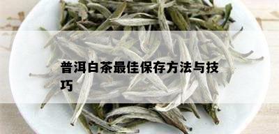 普洱白茶更佳保存方法与技巧