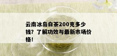 云南冰岛白茶200克多少钱？了解功效与最新市场价格！