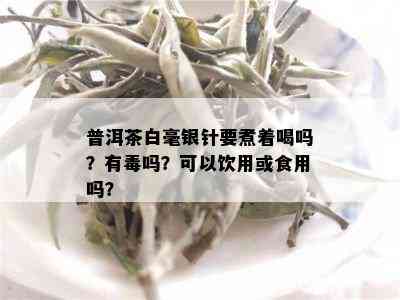 普洱茶白毫银针要煮着喝吗？有吗？可以饮用或食用吗？