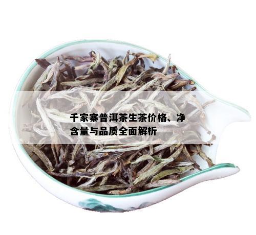 千家寨普洱茶生茶价格、净含量与品质全面解析