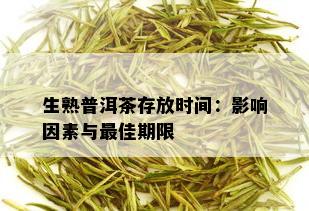 生熟普洱茶存放时间：影响因素与更佳期限