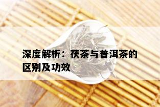 深度解析：茯茶与普洱茶的区别及功效