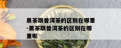 黑茶跟普洱茶的区别在哪里-黑茶跟普洱茶的区别在哪里呢