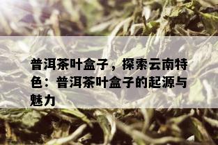 普洱茶叶盒子，探索云南特色：普洱茶叶盒子的起源与魅力