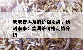 未来普洱茶的价格走势，预测未来：普洱茶价格走势分析