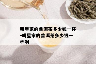 明星家的普洱茶多少钱一杯-明星家的普洱茶多少钱一杯啊