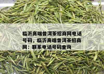 临沂高端普洱茶招商网电话号码，临沂高端普洱茶招商网：联系电话号码查询