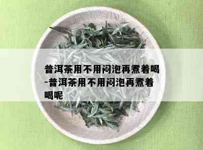 普洱茶用不用闷泡再煮着喝-普洱茶用不用闷泡再煮着喝呢