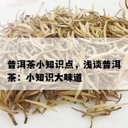 普洱茶小知识点，浅谈普洱茶：小知识大味道