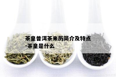 茶皇普洱茶来历简介及特点-茶皇是什么