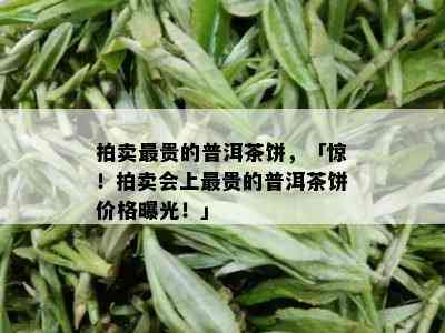 拍卖最贵的普洱茶饼，「惊！拍卖会上最贵的普洱茶饼价格曝光！」