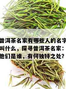 普洱茶名家有哪些人的名字叫什么，探寻普洱茶名家：他们是谁，有何独特之处？