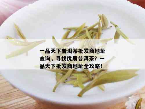 一品天下普洱茶批发商地址查询，寻找优质普洱茶？一品天下批发商地址全攻略！