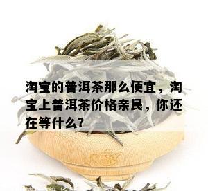 淘宝的普洱茶那么便宜，淘宝上普洱茶价格亲民，你还在等什么？