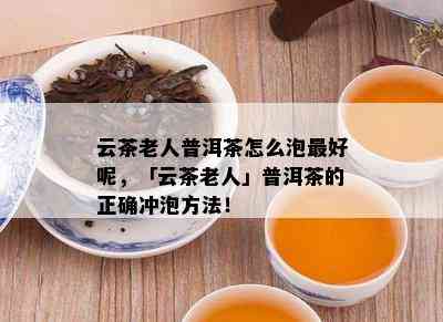 云茶老人普洱茶怎么泡更好呢，「云茶老人」普洱茶的正确冲泡方法！