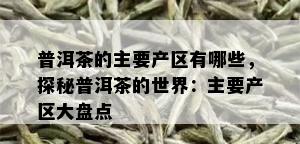 普洱茶的主要产区有哪些，探秘普洱茶的世界：主要产区大盘点