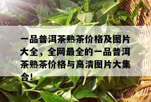 一品普洱茶熟茶价格及图片大全，全网最全的一品普洱茶熟茶价格与高清图片大集合！