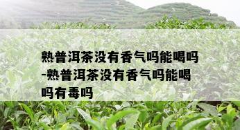 熟普洱茶没有香气吗能喝吗-熟普洱茶没有香气吗能喝吗有吗