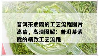 普洱茶紫霞的工艺流程图片高清，高清图解：普洱茶紫霞的精致工艺流程