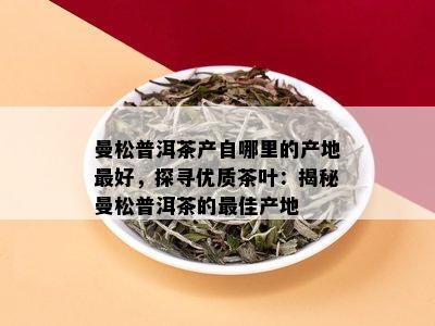曼松普洱茶产自哪里的产地更好，探寻优质茶叶：揭秘曼松普洱茶的更佳产地
