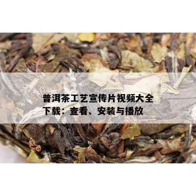 普洱茶工艺宣传片视频大全下载：查看、安装与播放