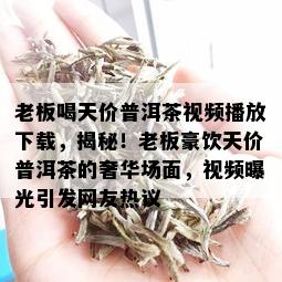 老板喝天价普洱茶视频播放下载，揭秘！老板豪饮天价普洱茶的奢华场面，视频曝光引发网友热议