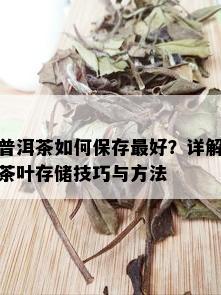 普洱茶如何保存更好？详解茶叶存储技巧与方法