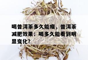 喝普洱茶多久能瘦，普洱茶减肥效果：喝多久能看到明显变化？