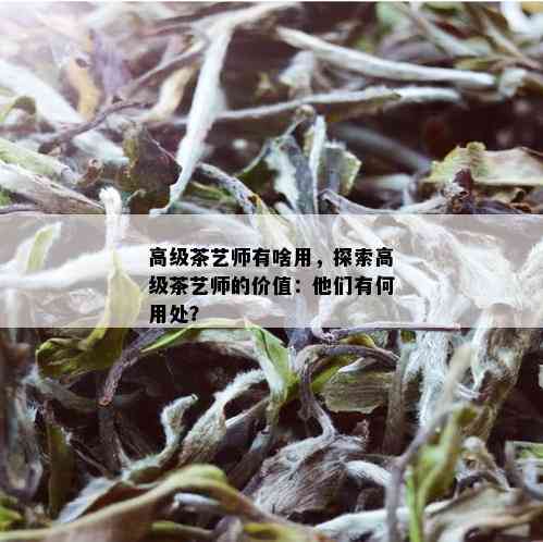 高级茶艺师有啥用，探索高级茶艺师的价值：他们有何用处？