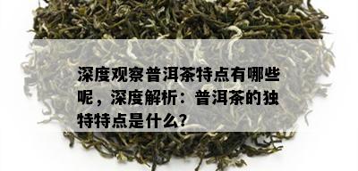 深度观察普洱茶特点有哪些呢，深度解析：普洱茶的独特特点是什么？