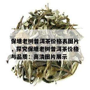 保塘老树普洱茶价格表图片，探究保塘老树普洱茶价格与品质：高清图片展示