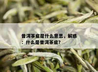 普洱茶底是什么意思，解惑：什么是普洱茶底？