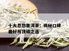 十大忽悠普洱茶：揭秘口碑更好与顶级之选