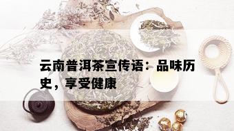 云南普洱茶宣传语：品味历史，享受健康