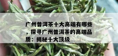 广州普洱茶十大高端有哪些，探寻广州普洱茶的高端品质：揭秘十大顶级