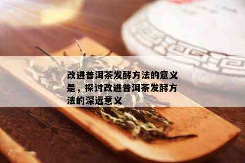 改进普洱茶发酵方法的意义是，探讨改进普洱茶发酵方法的深远意义