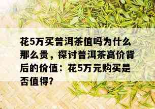 花5万买普洱茶值吗为什么那么贵，探讨普洱茶高价背后的价值：花5万元购买是否值得？