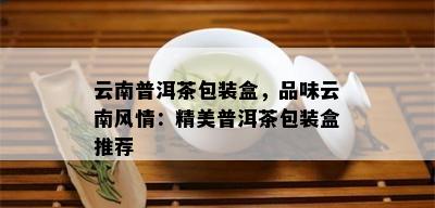 云南普洱茶包装盒，品味云南风情：精美普洱茶包装盒推荐