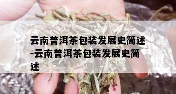 云南普洱茶包装发展史简述-云南普洱茶包装发展史简述