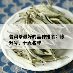 普洱茶更好的品种排名：陈升号、十大名牌