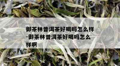 御茶林普洱茶好喝吗怎么样-御茶林普洱茶好喝吗怎么样啊